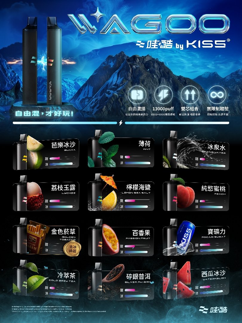 哇酷 WAGOO KIS5 6500抛棄式電子煙 升級不漏油結構順滑擊喉 雙芯混搭 78 種風味變幻 台灣現貨 速發不用等:圖片 15