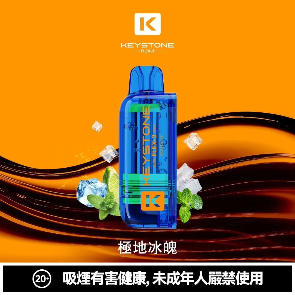 【買一盒煙彈送主機】KEYSTONE FLEX-3 鑰石 25000口拋棄式電子煙 15ml透明可視油艙 22W/28W/40W三段功率調節 3%尼古丁鹽 Mesh網狀芯 1100mAh大容量電池 支援Type-C充電 台灣現貨秒發:圖片 8