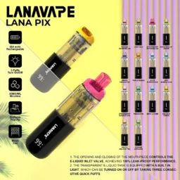 LANA PIX 閃光彈 20000口拋棄式電子煙 獨家可摺疊式吸嘴 3%尼古丁鹽黃金配比 15ml巨量儲油 850mAh大容量電池 Mesh網芯爆汁口感 台灣現貨秒發